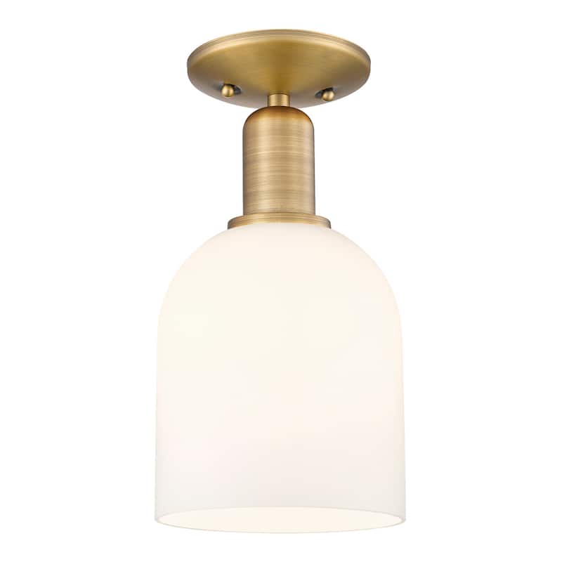 Innovations Lighting 716-1C-11-6 Bella Semi-Flush Bella 6" Wide - Brushed Brass / White