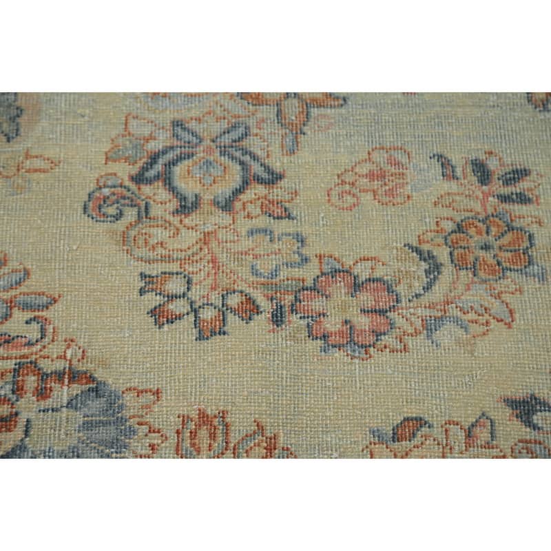 Hand Knotted Oriental 100% Wool Carpet Traditional Floral Beige & Ivories Mahal Area Rug - 13' 5'' X 9' 11''