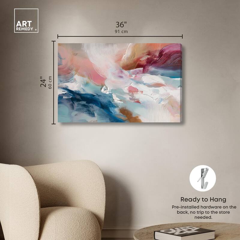 Rosy and Ocean Hues I Canvas by Art Remedy, Gallery Wrapped