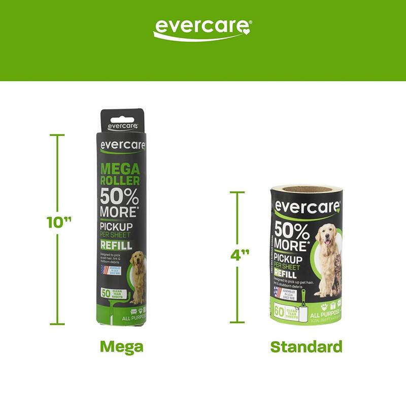Evercare Ultra Sticky Pet Mega Lint Roller Value Pack with Lint Roller