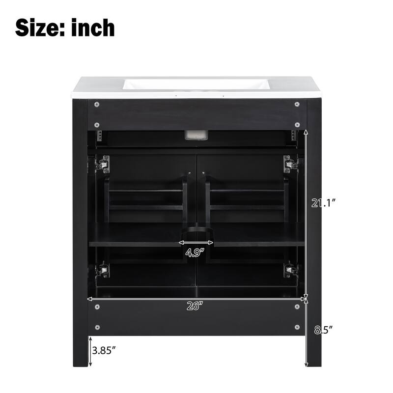 60" Modern Bathroom Vanity Set with Double Vanities (Separate), Double Ceramic Sinks