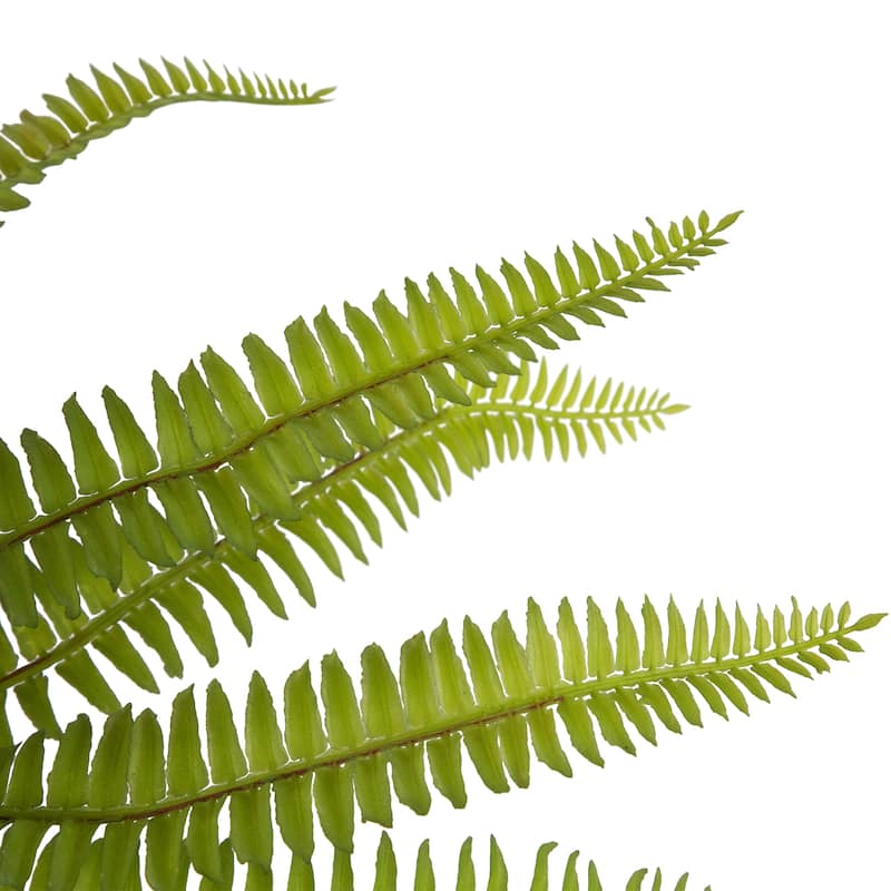 Artificial Boston Fern Plant In Aztec Pattern Ceramic Pot 12"