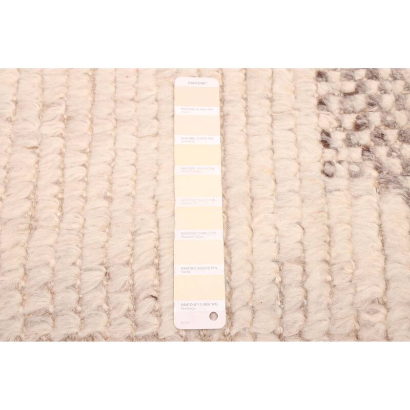 ECARPETGALLERY Hand-knotted Looma Cream, Taupe Wool Rug - 7'11 x 10'2