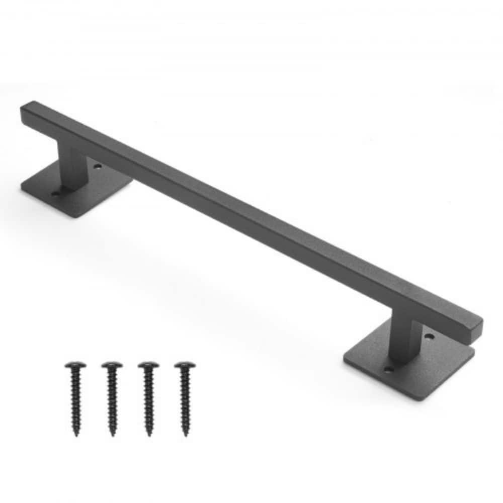 Black Carbon Steel Fence Door Handle 12.6in Ergonomic and Durable