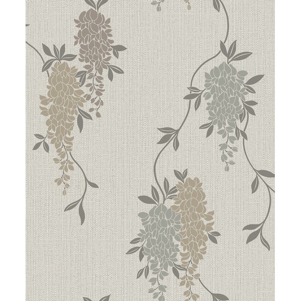 slide 2 of 7, Fine Decor Aisla Neutral Wisteria Wallpaper