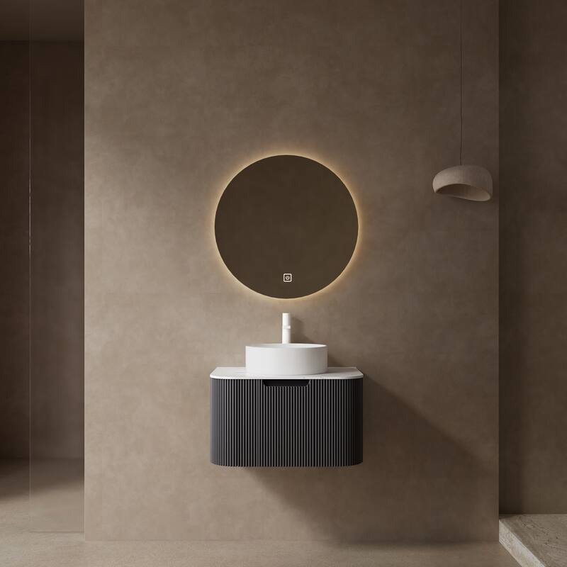 Wall-Mounted Floating Bathroom Vanity with Sink