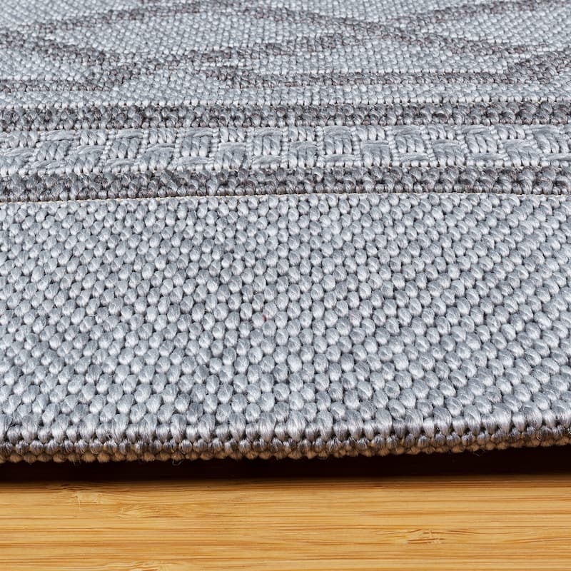 Gertmenian Calypso Biella Modern Bohemian Gray Flatweave Indoor/ Outdoor Area Rug