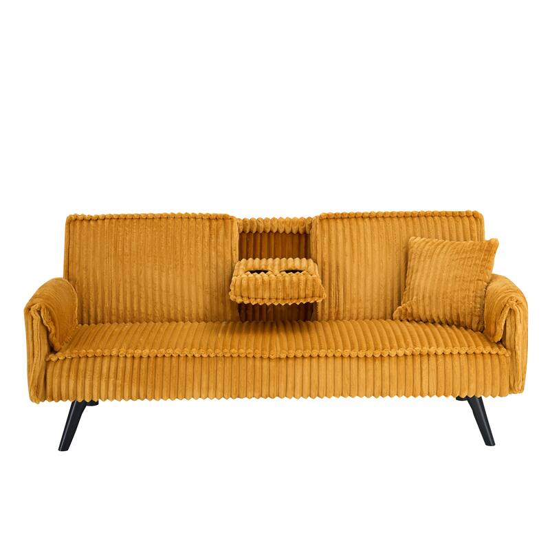Minimalist Style,Straight-Line Corduroy Sofa Suitable for Sitting and Lying for Living Room and Bedroom
