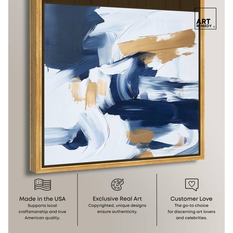 Azure and Gold Canvas by Art Remedy