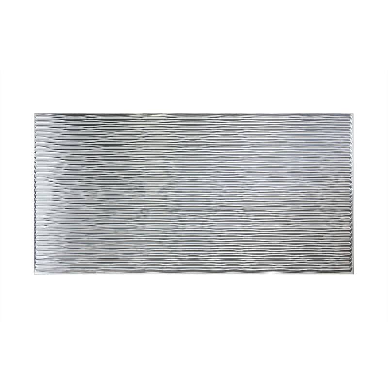 FASÄDE Dunes Horizontal 4-foot x 8-foot PVC Wall Panel in Brushed Aluminum - 4 x 8