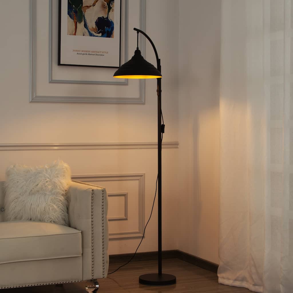 68.3" Arched Floor Lamp with Rotatable Light Head and Metal Base