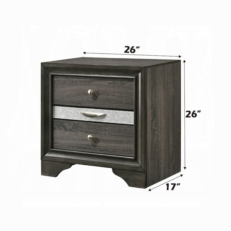 2 Drawers and 1 Jewelry Drawer Nightstand