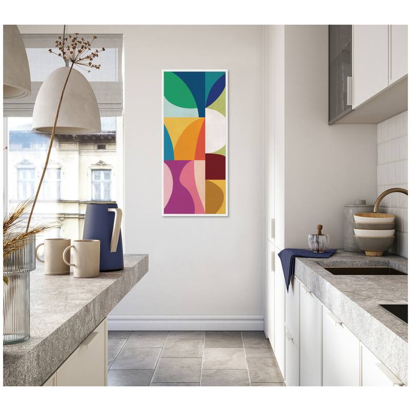 Kate and Laurel Abstract 01 Panel 1 by Rachel Lee Framed Canvas Wall Art Print