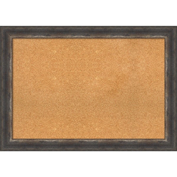slide 2 of 50, Bark Rustic Framed Cork Bulletin Memo Board