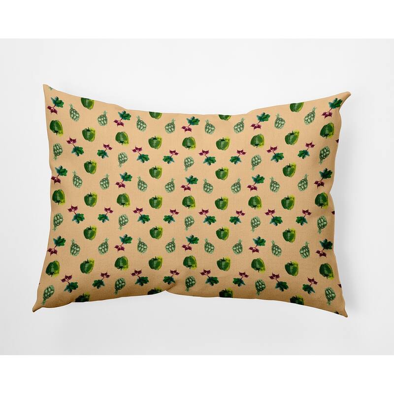 Three Veggies Pattern Decorative Throw Pillow - Corn Stalk - 14" x 20"