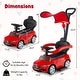 preview thumbnail 43 of 48, Gymax 3-in-1 Toddler Push Car w/Adjustable Canopy Under Seat Storage