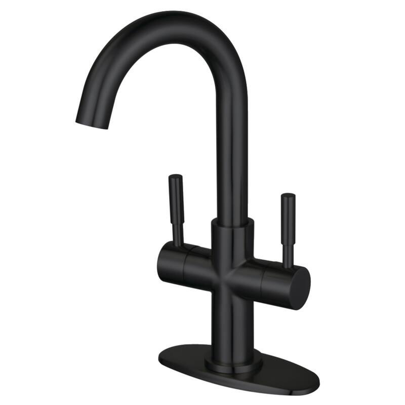 Kingston Brass Concord Two-Handle Bathroom Faucet with Push Pop-Up - Matte Black