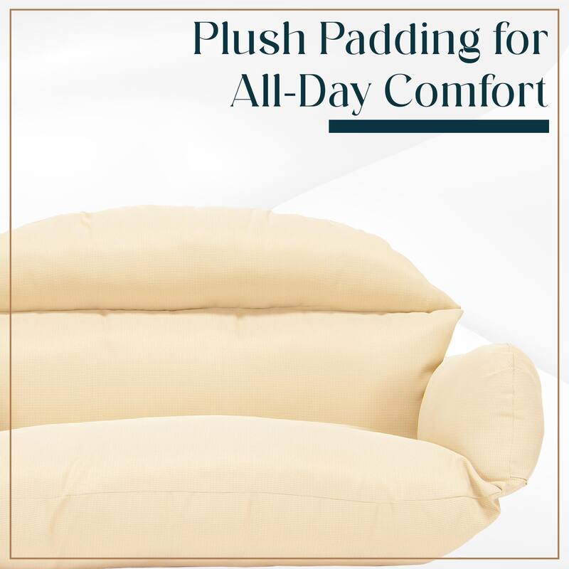 Egg Double Seat Cotton-filled Soft Swing Chair Cushion with Removable Cover, Weather-Resistant and Zipper for Indoor Outdoor
