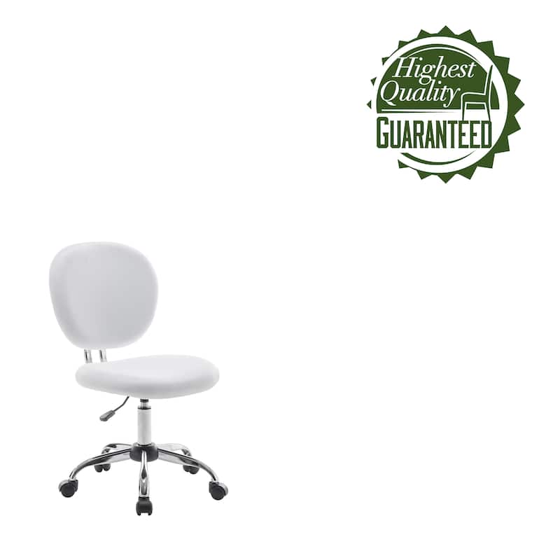 Porthos Home Elsy Mesh Upholstered Armless Office Chair with Chrome Roller Base