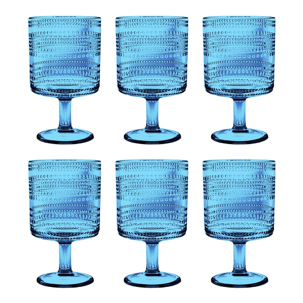 Abode Homewares Beaded Acrylic Stacking Wine Glass -14.8 oz - Set of 6