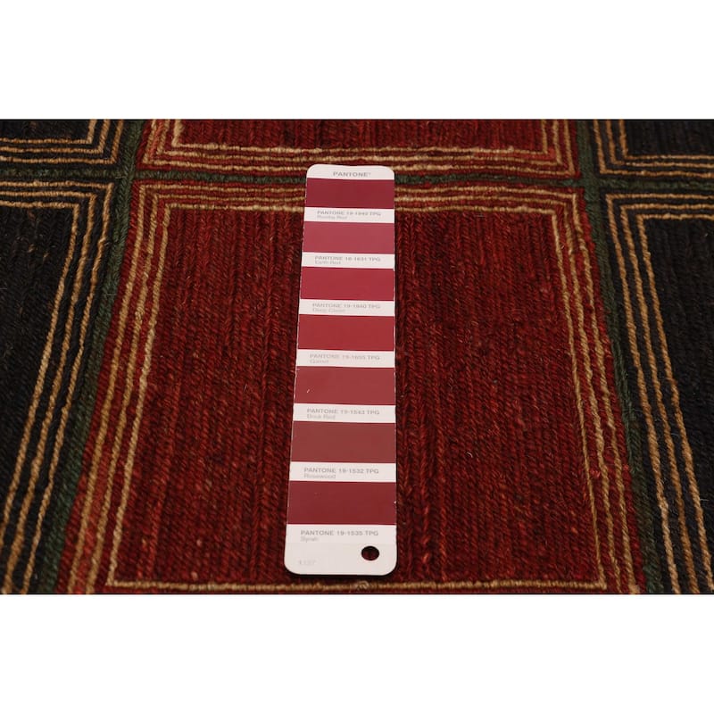 ECARPETGALLERY Flat-Weave Lahor Finest Red Wool Tapestry Kilim - 12'0 x 14'7