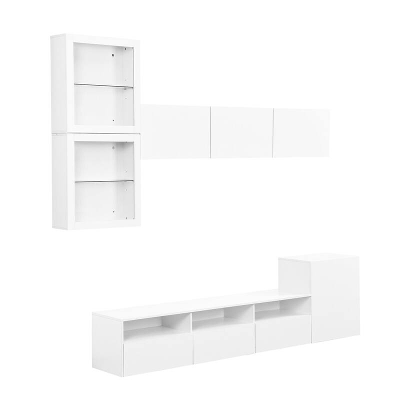 Glossy TV Stand with Spacious Storage