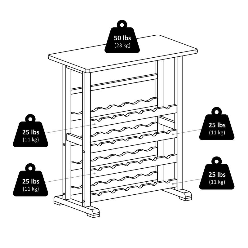 Vinny 24-Bottle Wine Rack - 31.5 x 16.22 x 35.67 inches