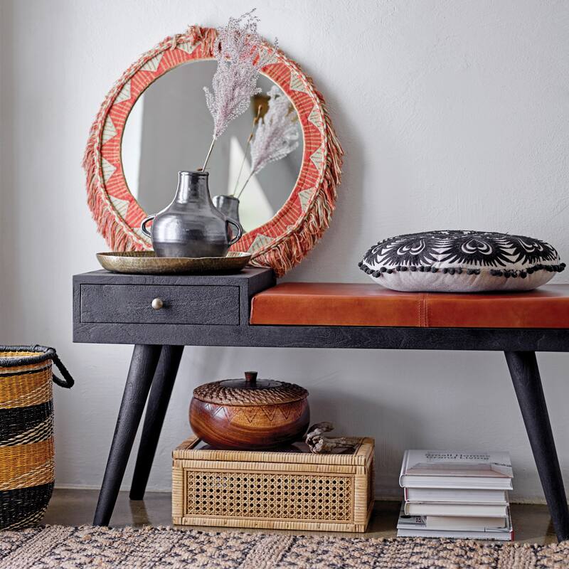 Woven Rattan Display Boxes with Glass Lids & Fir Wood Frame