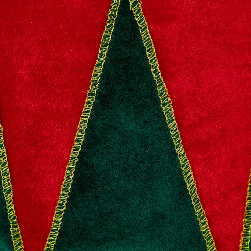 25" Red and Green Drum with White Trim Christmas Tree Collar - 25