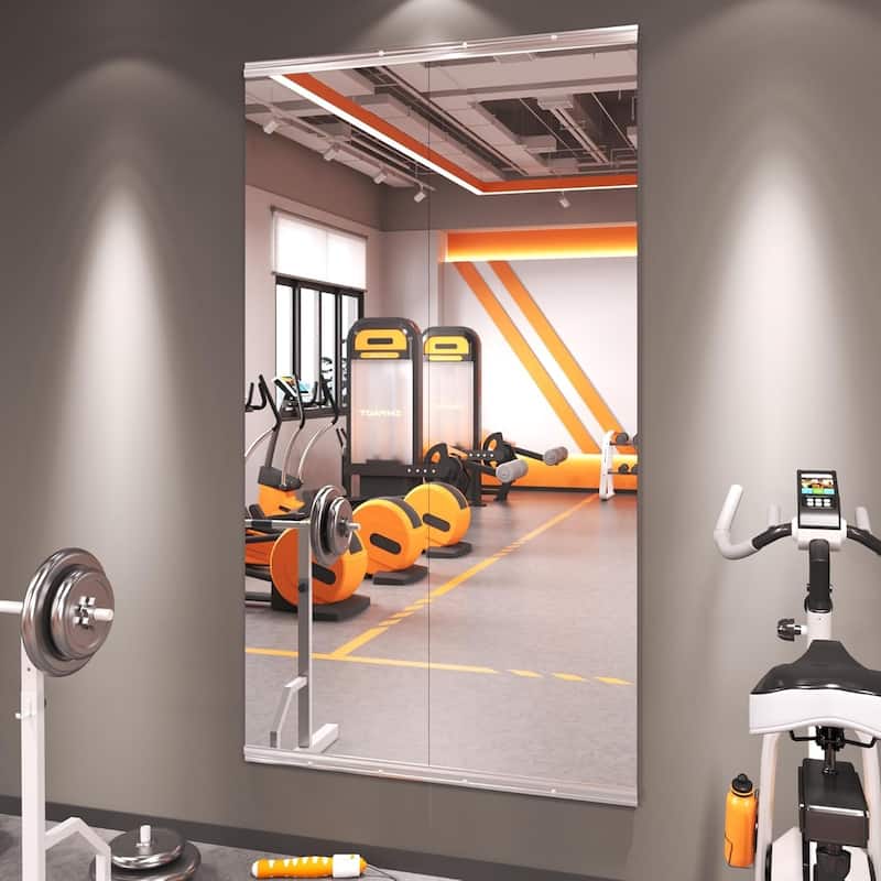KIOTEE Large Full Length Mirror For Gym, Yoga and Dance Studio - 56x16-2PCS