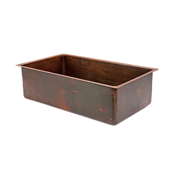 Premier Copper Products KSDB30199 30-inch Hammered Copper Single Basin Kitchen Sink. Opens flyout.