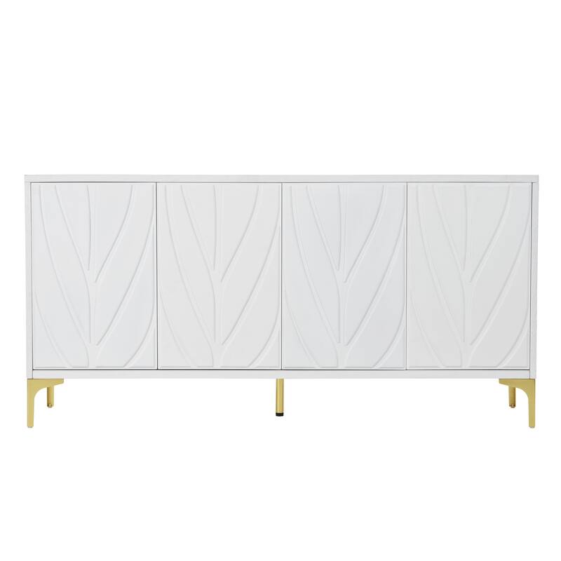 60" Press-to-Open Design Sideboard Buffet Cabinet with 4 Doors
