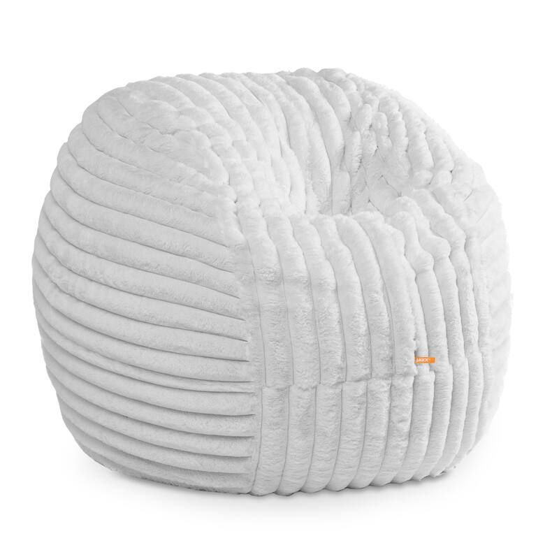 Jaxx Saxx 4ft - Large Round Bean Bag for Adults - Plush Synthetic Fur