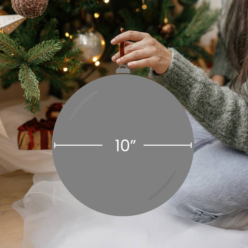 Shiny Jet Black Shatterproof Christmas Ball Ornament 10" (250mm)