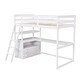 preview thumbnail 7 of 13, Twin Size Loft Bed with Desk, Shelves, and Two Built-in Drawers in White, Modern Design for Kids' Rooms