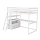 preview thumbnail 6 of 16, Twin Size Loft Bed with Desk and Shelves, Two Built-in Drawers, White