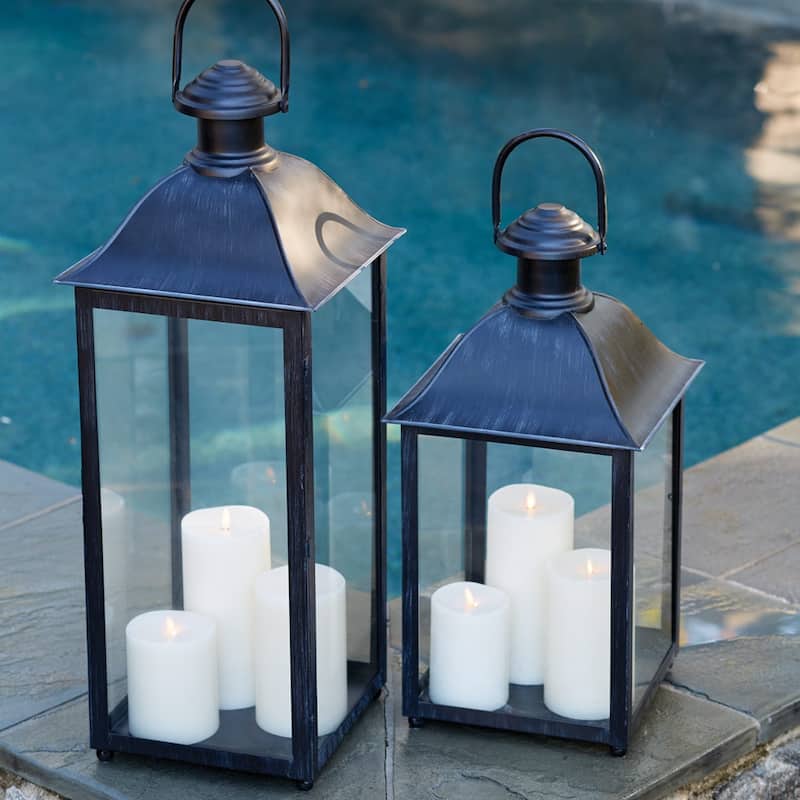 Coach House Washed Black 30-inch Outdoor Lantern - 30 in