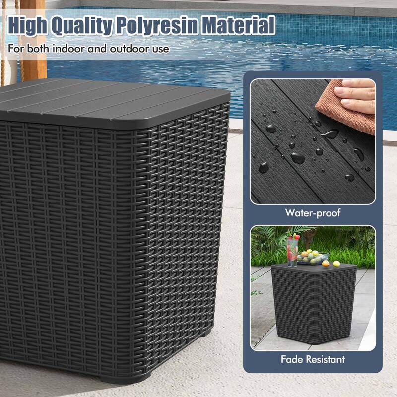Costway 11.5 Gallon Water-proof Deck Box with Removable Lid Storage - See Details