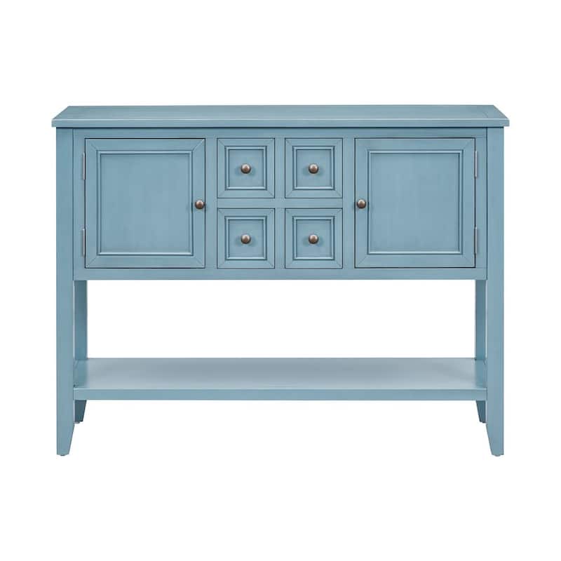 46 "W Modern Vintage Storage Dresser with Four Small Drawers and Bottom Shelf