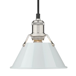 Yep by Golden Lighting Orwell 1-light 8in Pendant in Pewter and Dusky Blue shade - Silver
