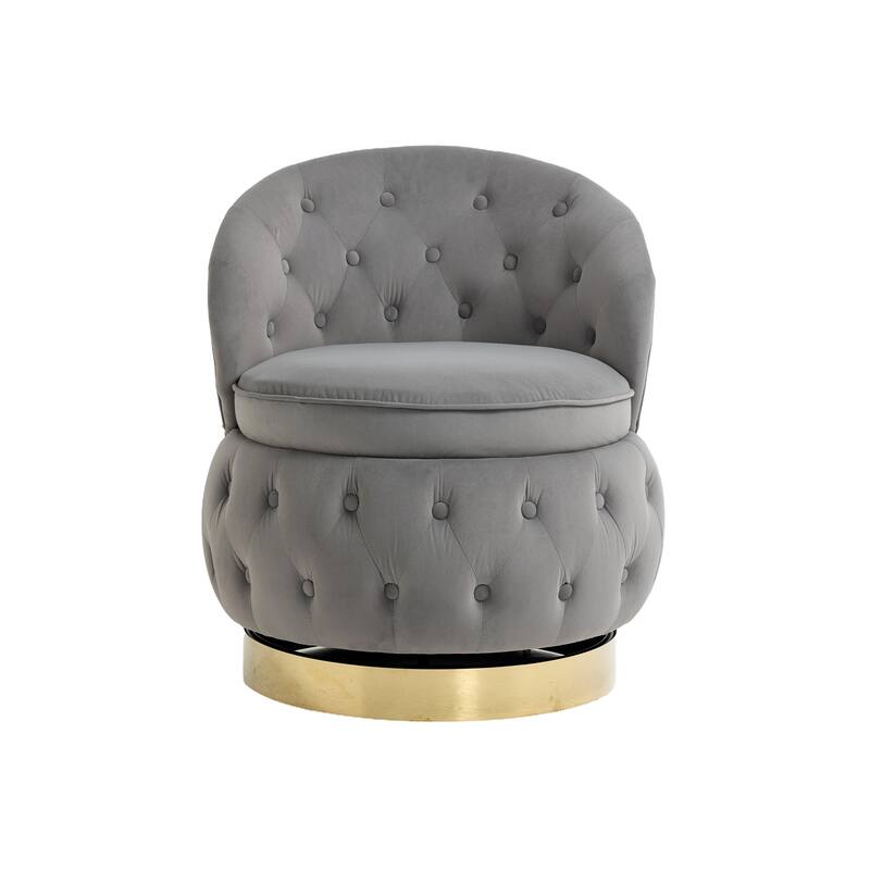 360 Degree Swivel Cuddle Barrel Accent Storage Chairs, Round Armchairs with Wide Upholstered, for Living Room