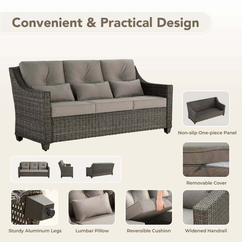 Murphy 6-Piece Outdoor Wicker Patio Furniture Conversation Sofa Sets