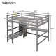 preview thumbnail 14 of 14, Full Size Loft Bed with Multi-functional Shelves and Under-bed Desk