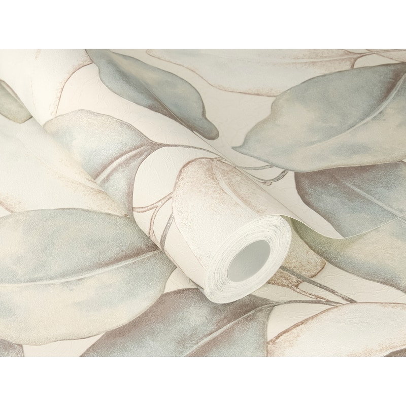 A-Street Prints Evanthe Aqua Vine Wallpaper