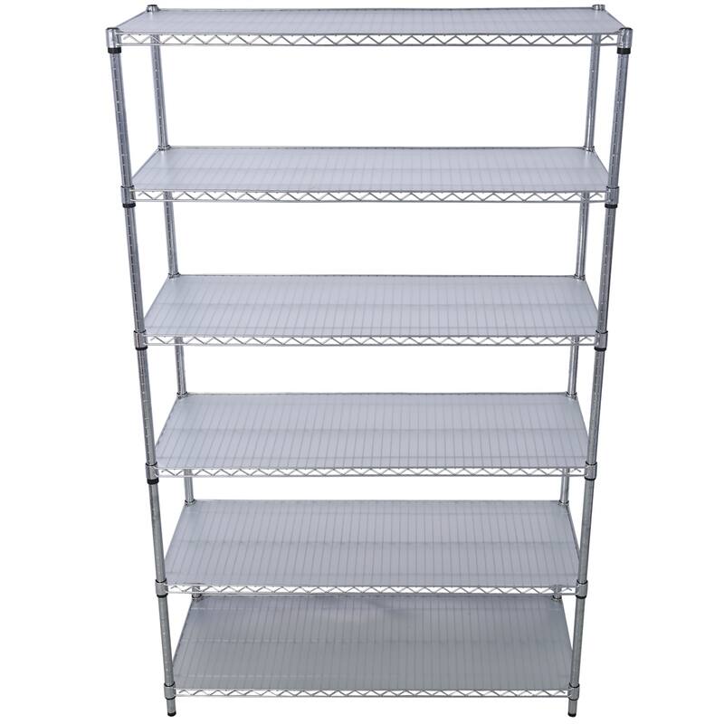 6 Tier 6000lbs Capacity Adjustable Metal Storage Rack with Wheels