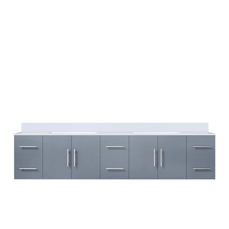Geneva 84 in. W x 22 in. D Dark Grey Double Bath Vanity and Cultured Marble Top - 84 Inch - Dark Grey