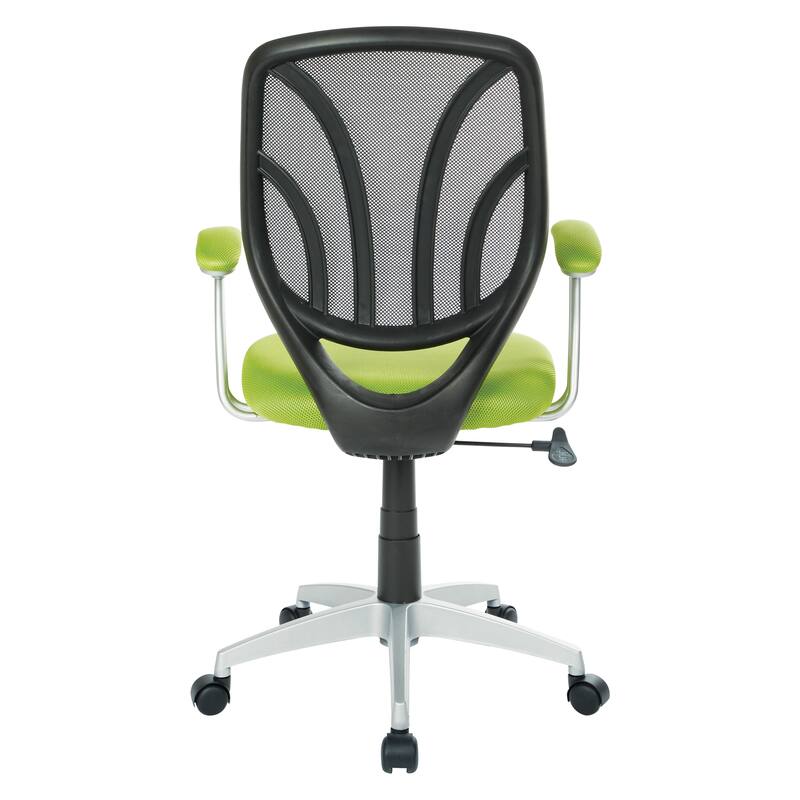 Screen Office Chair with Silver Arms and Base