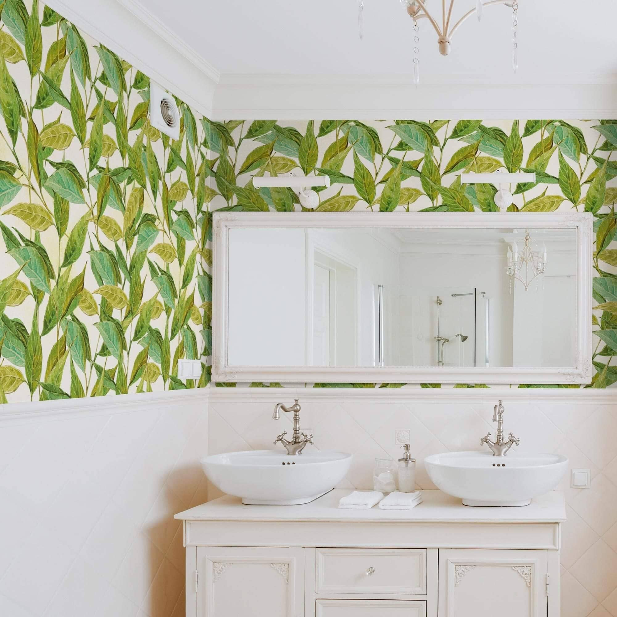 Beige Green Foliage Wallpaper, Removable Wallpaper, Peel And Stick  Wallpaper, Adhesive Wallpaper