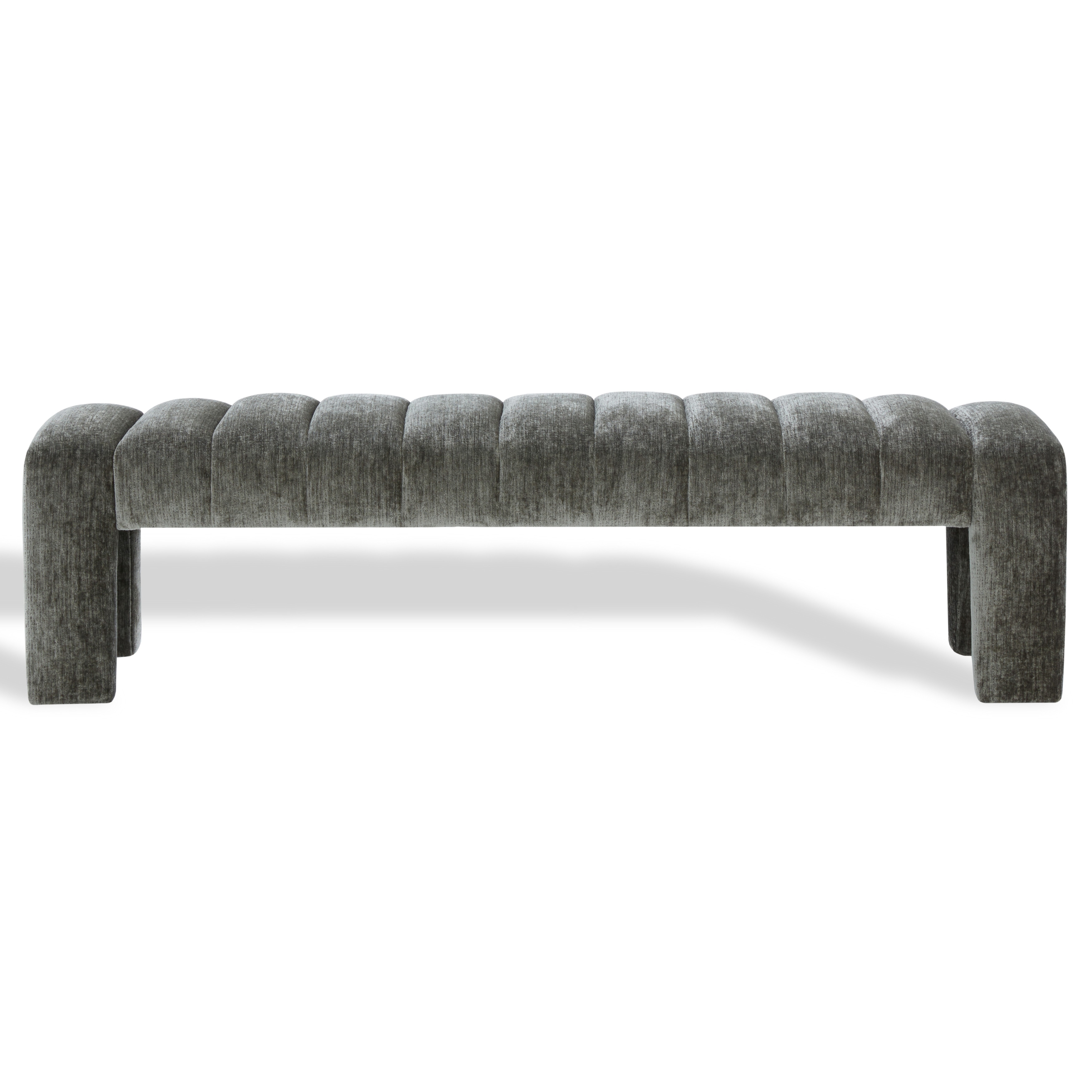 SAFAVIEH Couture Bellisima Channel Tufted Bench (Fully Assembled). - 63"W x 17"D x 17"H