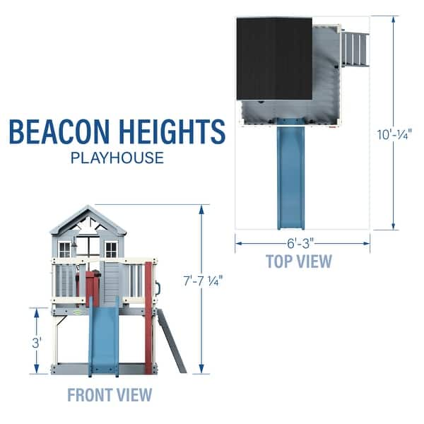 Backyard Discovery Beacon Heights Cedar Wooden Elevated Kids Playhouse - 6'3" x 10'0"